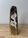 Wm A Rogers Enameled CALLA LILY Bud Vase Gold Tone Overlay White Lily Lily