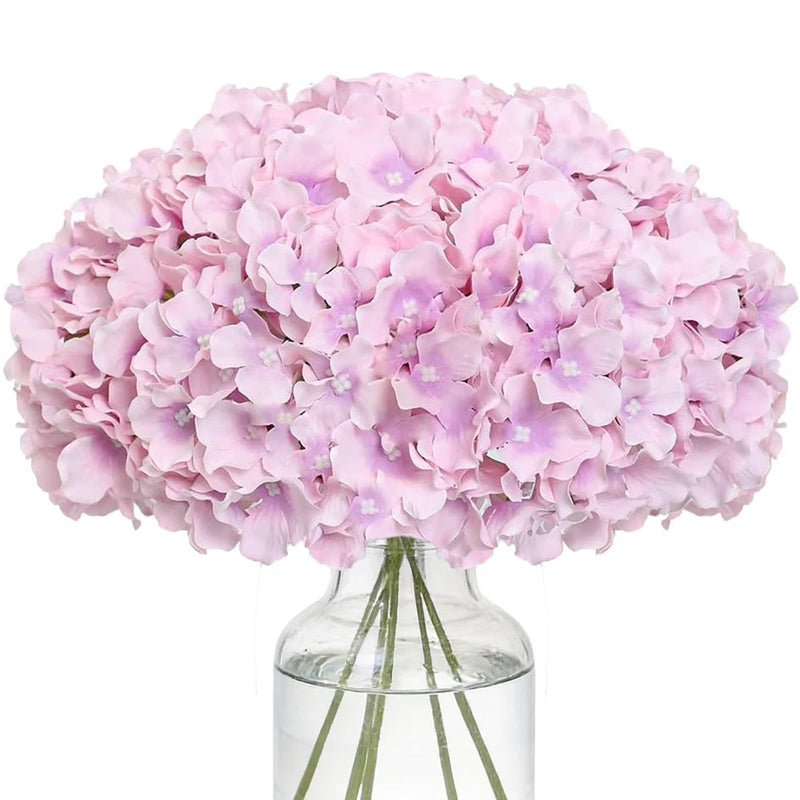 Fake Purple Hydrangea Artificial Flowers - Faux Silk Hydrangeas Flowers Heads... Hydrangea