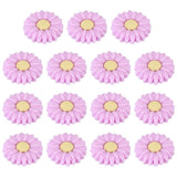 30mm Silicone Flower Beads, 15 Pcs Sunflower Bead, Purple Yellow Sunflower