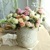 10 Heads Artificial Hydrangea Flowers Silk Bouquet Party Wedding Home Xmas Decor Hydrangea
