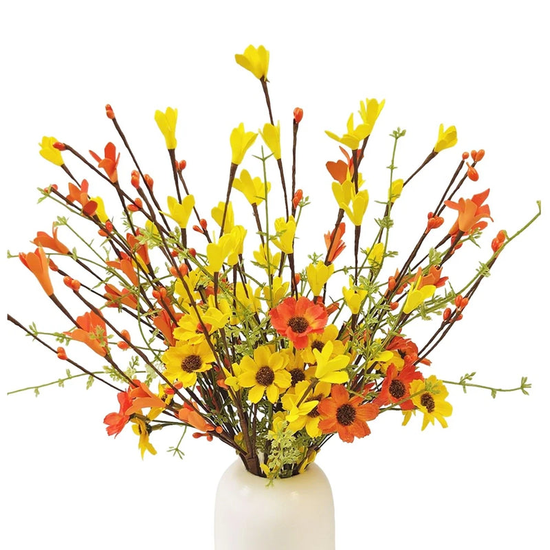 Spring Decorations for Home,6 Pcs Fall Flowers Artificial with Daisies Forsyt... Sunflower