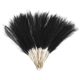 50 Pcs Faux Pampas Grass 52cm/20.5" Dried Pampas Grass Decor, Black Pampas Grass