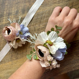 Lot Of 2 Corsages Wedding Accessories Dusty Blue/Dusty Pink/Ivory New Bouquet
