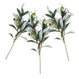 3pcs Artificial Olive Branches Decorative Plants Household Artificial Plants Green Plant