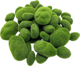 40PCS Artificial Moss Rocks Decorative Moss Balls Green Moss Covered Stones for Green Plant