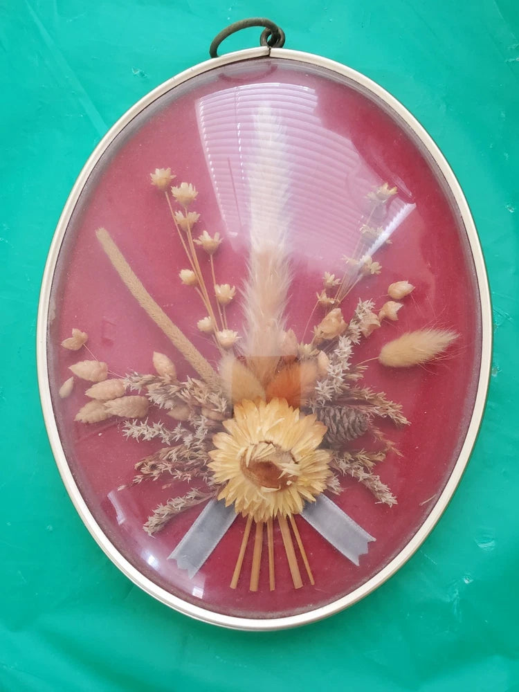 *VTG Cideart domed framed dried flower wall hangings Dried Flower