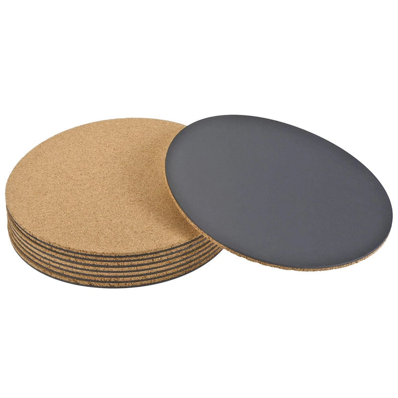 8pcs 8" Round Plastic Cork Plant Mat Cup Coaster Pad for Home Garden Pots Garden Plants