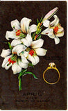 POSTCARD April Birthday Diamond Stone Lily Flower Old Vintage 0010 Lily
