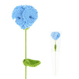 1-Pack Crochet Flowers, Knitted Artificial Wool Carnation [Blue] Carnation