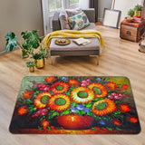 3D Sunflower Flower Vase NAO4843 Game Rug Mat Elegant Photo Carpet Mat Fay Sunflower