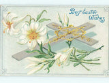 Divided-Back SILVER CROSS AND EASTER LILY FLOWERS : make an offer o5644 Lily