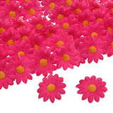 100pcs Artificial Daisies Flower Heads,1.6" Silk Fake Daisies, Rose Red Daisies