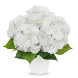 13" Artificial Hydrangea Flowers Plant in White Pot, Fake Hydrangeas Plants f... Hydrangea