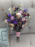 Dried Flower Bouquet,Roses, Statice,  Straw Flowers, Crafts, Wedding, Birthday Dried Flower
