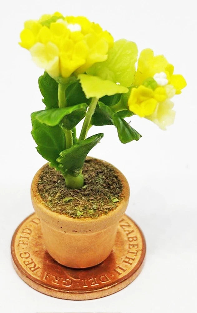 Dolls House Yellow Hydrangeas Bunch In A Ceramic Pot 1:12 Scale Flower tumdee Hydrangea