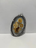 Vintage Lasting Impressions Pressed Dried Flowers in Glass Oval Metal Frame Dried Flower