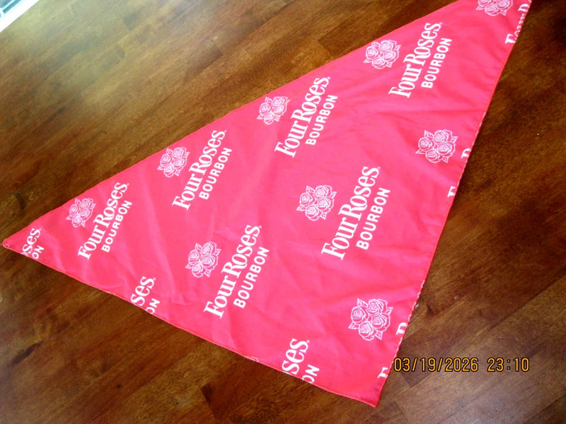 NEW PINK Four Roses Distillery Bourbon Scarf 32" Long 16" Wide  Derby Roses