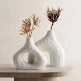 DOWAN Ceramic Vase Set of 2, 7.6" Decorative Pampas Vase for Home Decor, Mode... Pampas Grass