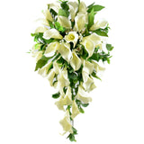 Artificial Wedding Flowers Silk Brides Shower Bouquet in Ivory Cream Calla Lily Bouquet