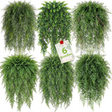 6 Pack Artificial Hanging Plants, Fake Greenery Eucalyptus Leaves 41.73 in La... Green Plant