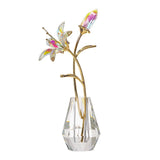 AB Color Crystal Calla Lily Flower Figurine Collectible With Crystal Vase Gift Lily