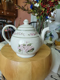 Martha Stewart 6-Cup Teapot and Lid Everyday Hydrangea Pattern Floral Tea Spring Hydrangea