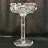 Antique American Brilliant Period Clark Carnation Cut Glass Compote / Candy Dish Carnation