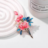 Exquisite Peony Flower Brooch Rhinestone Metal Jewelry Party Clothing Coat Gift Peony