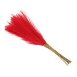 Faux Pampas Grass Fake Pampas Grass Decor, 21"/55cm / Red / 20 Pcs Pampas Grass