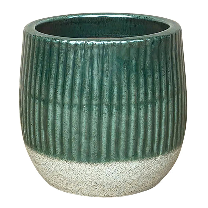 6" Green Sable Planter Elegant Green Ceramic Pot Green Plant