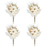 4 Pcs Mini Pampas Grass Dried Flower Bouquet Gypsophila Boho Gift White Dried Flower