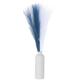 60PCS Faux Pampas Grass,22"/55cm Artificial Fluffy Grass Stems, Navy Blue, White Pampas Grass