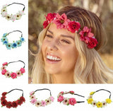 Women Braided Rose Daisy Flower Party Beach Elastic hair Tiara headband Garland Daisies