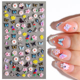 5D Embossed Butterfly Rose Flower Daisy Nail Art Sticker Manicure DIY NH24 Daisies
