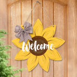Sunflower Welcome Wood Door Hanger 12 Inch Large Wooden Flower Sign Inspirationa Sunflower