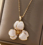 Zara 18K Gold plated new cherry blossom lily flower necklace chain pendant sale Lily
