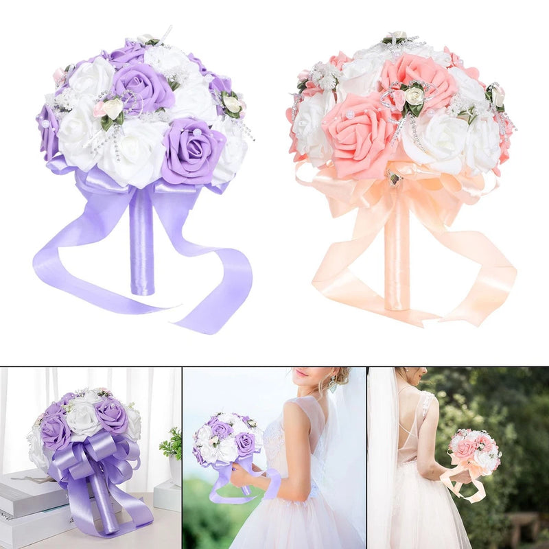 Wedding Bouquet Toss Bouquet Elegant Lightweight Vintage Style Artificial Rose Bouquet