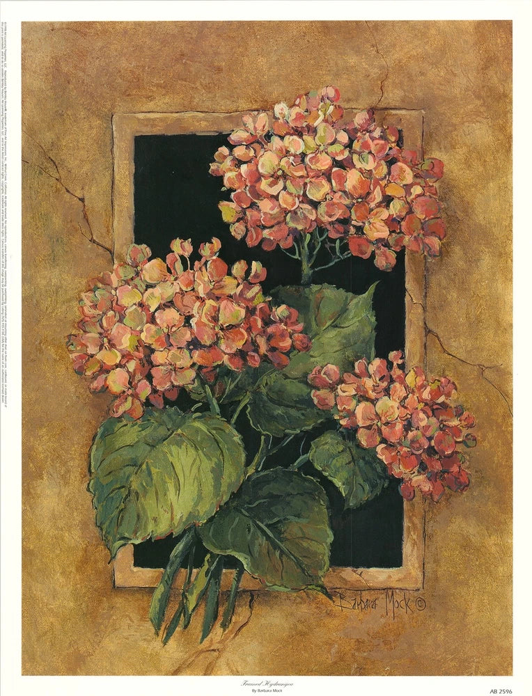 Barbara Mock Framed Hydrangea 13x17 in Hydrangea