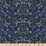 Float Like a Butterfly Toile D3214 Midnight Half  yd continuous cuts Flowering Plants