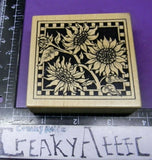 PSX G-1403 SUNFLOWER PLANT SQUARE CHECK FLOWER RUBBER STAMP HTF CREAKYATTIC Sunflower