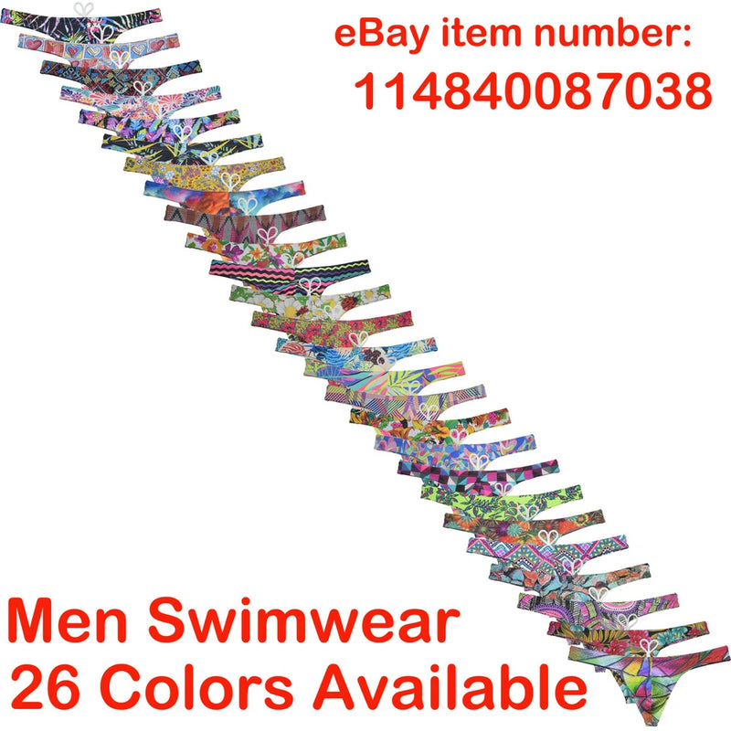 Hot Men Bikini Swim Thong Swimsuit Smooth Swimwear T-back Mini Beachwear Surfing Ranunculus