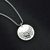 Handmade 990 Fine silver Peony Flower Ethnic Pendant Necklace Jewelry Handcraft Peony