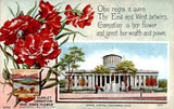 Postcard Scarlet Carnation Ohio State Flower Carnation