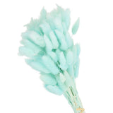 15.7in Bunny Tails Dried Flowers,80pcs Pampas Grass Decor Rabbit Tail,Light Blue Dried Flower