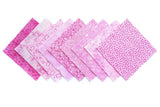 It's All Pink 90-pc precut charm pack 5" squares 100% cotton fabric quilt Roses