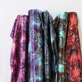 1 Yard Retro Paisley Pattern Fabric Silky Soft Satin Charmeuse Material Linings Flowering Plants