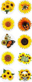 100 Sunflower Stickers Party Favors Teacher Supply envelope seals wedding Spring Sunflower