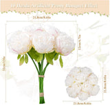 Cream White Peony Silk Flowers - 20 Heads for Party & Office Peony