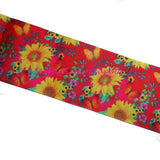 Red sunflowers flowers grosgrain ribbon 2" wide 4 yards (V120) Sunflower