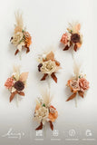 Ling's Moment Rust Brown Wedding Flowers Mini Bridesmaid Bouquets Set of 6 Bouquet